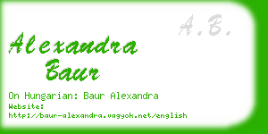 alexandra baur business card